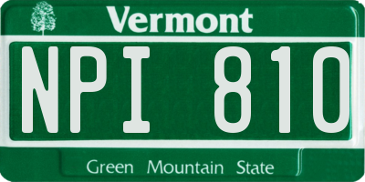 VT license plate NPI810
