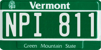 VT license plate NPI811