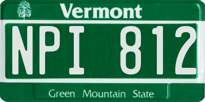 VT license plate NPI812