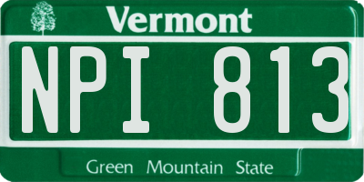 VT license plate NPI813