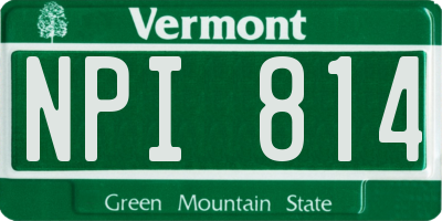 VT license plate NPI814