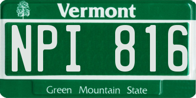 VT license plate NPI816