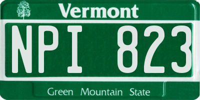 VT license plate NPI823