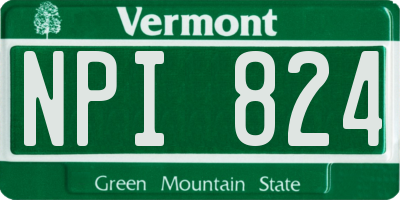 VT license plate NPI824