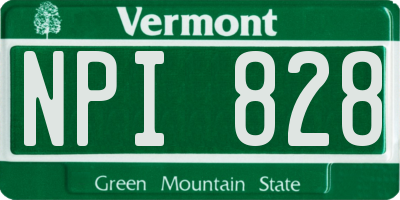 VT license plate NPI828