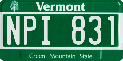 VT license plate NPI831