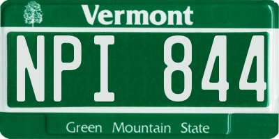 VT license plate NPI844