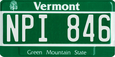VT license plate NPI846