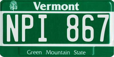 VT license plate NPI867