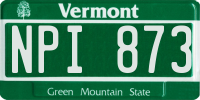 VT license plate NPI873
