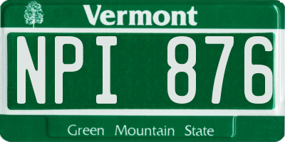 VT license plate NPI876