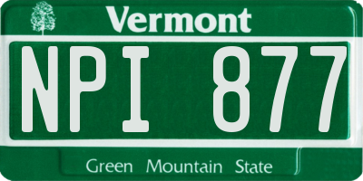 VT license plate NPI877