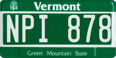 VT license plate NPI878