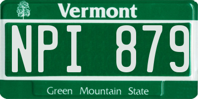 VT license plate NPI879