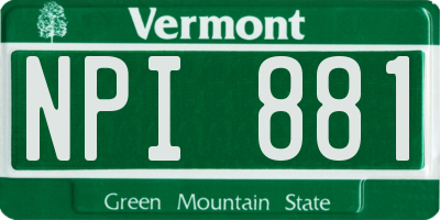 VT license plate NPI881