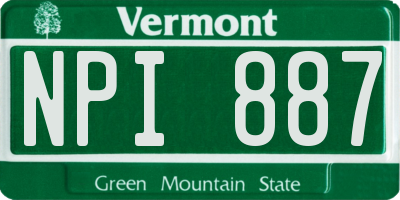 VT license plate NPI887
