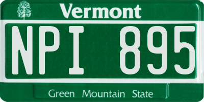 VT license plate NPI895