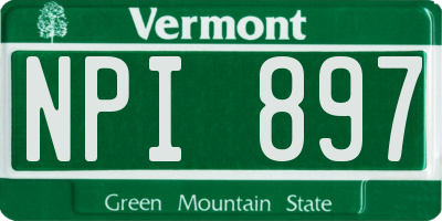 VT license plate NPI897