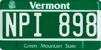 VT license plate NPI898