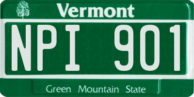 VT license plate NPI901