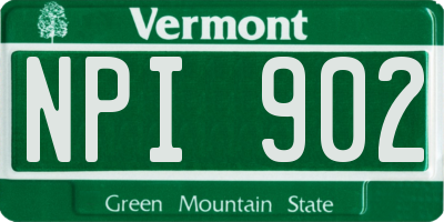 VT license plate NPI902