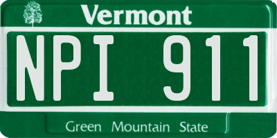 VT license plate NPI911