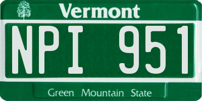 VT license plate NPI951