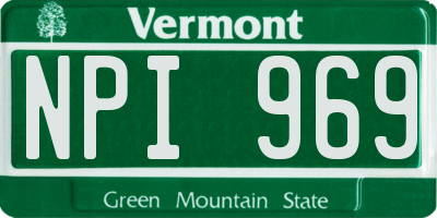 VT license plate NPI969