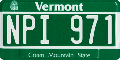 VT license plate NPI971