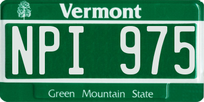 VT license plate NPI975