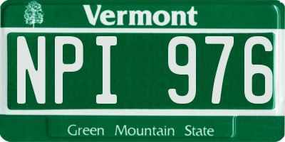 VT license plate NPI976