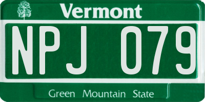 VT license plate NPJ079