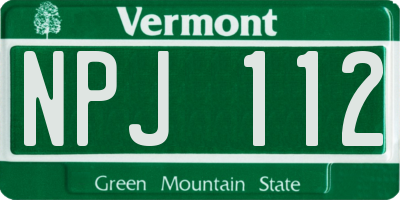 VT license plate NPJ112