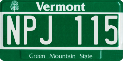 VT license plate NPJ115