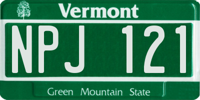VT license plate NPJ121