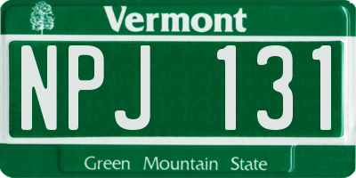 VT license plate NPJ131