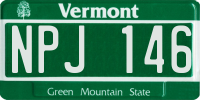 VT license plate NPJ146