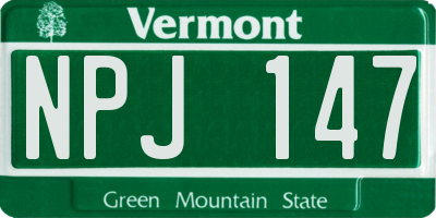 VT license plate NPJ147