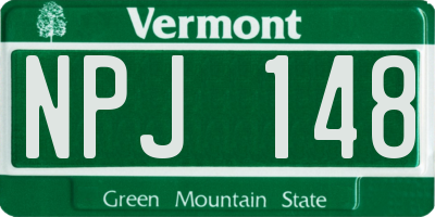 VT license plate NPJ148