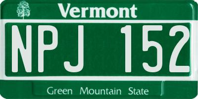 VT license plate NPJ152
