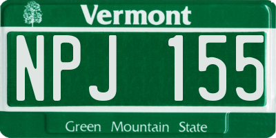 VT license plate NPJ155