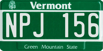 VT license plate NPJ156
