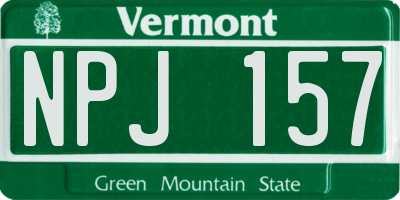 VT license plate NPJ157