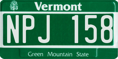 VT license plate NPJ158