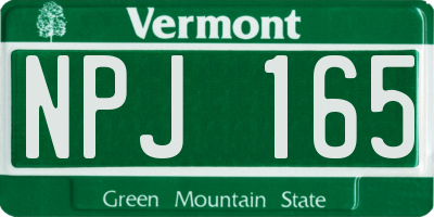 VT license plate NPJ165