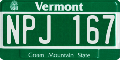 VT license plate NPJ167