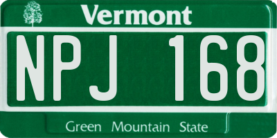 VT license plate NPJ168