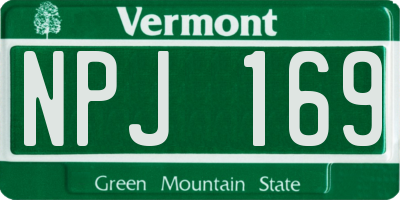 VT license plate NPJ169