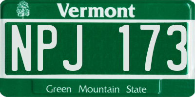 VT license plate NPJ173