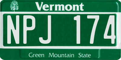 VT license plate NPJ174